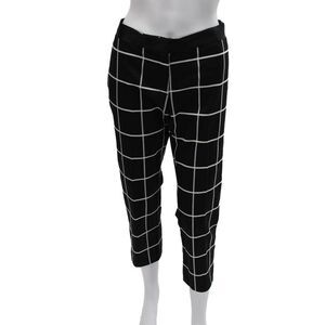 Joseph Womens Cropped Check Polyester Pants Black Size 40